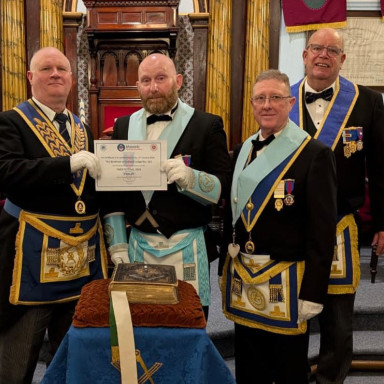 Zetland Lodge donation to Festival